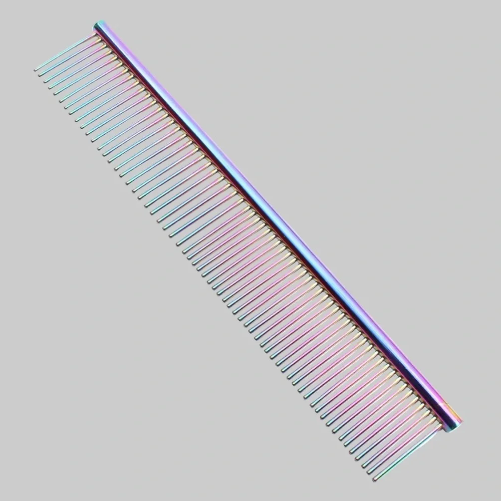 Iridescent Metal Grooming Comb